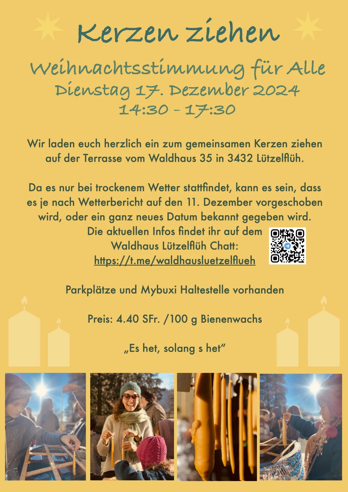 Flyer Kerzen ziehen Weihnachtszauber für alle